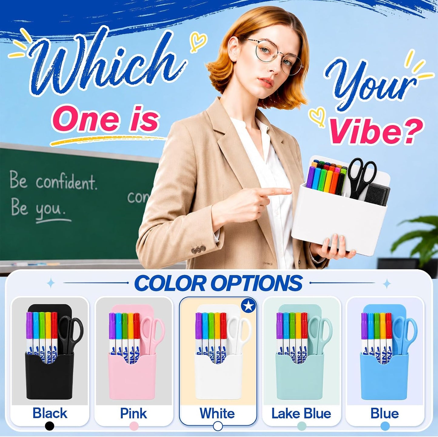 Magnetic Pen Holder, Magnetic Marker Holder, 4 Pack, White | Magnetic Cups for Dry Erase Markers, Pen Organizer for Whiteboard, Refrigerator, Locker, Cruise, Classroom, Office, School