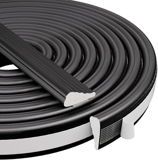 Kneelisa 118” Wedge-Shape Foam Window Weather Stripping Door Seal | Soundproofing Frame Winter Insulation Strip,Noise Cancelling Window Inserts,Door Gap Filler Light Blocker,White