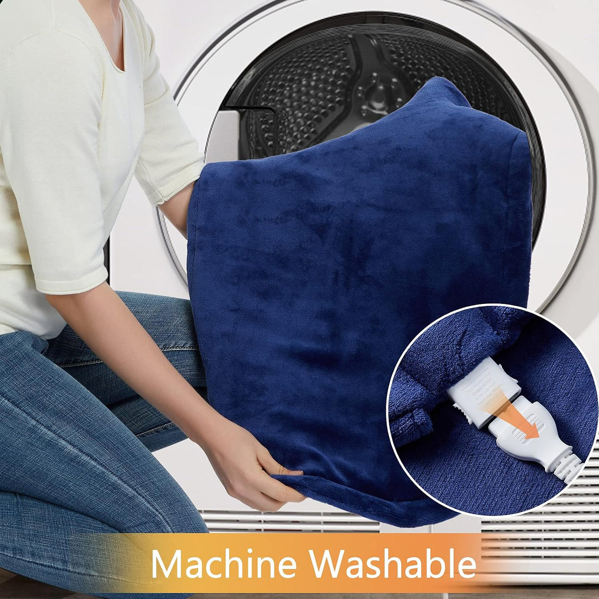 CAROMIO Massaging Heating Pad for Back Pain Relief, Neck and Shoulders