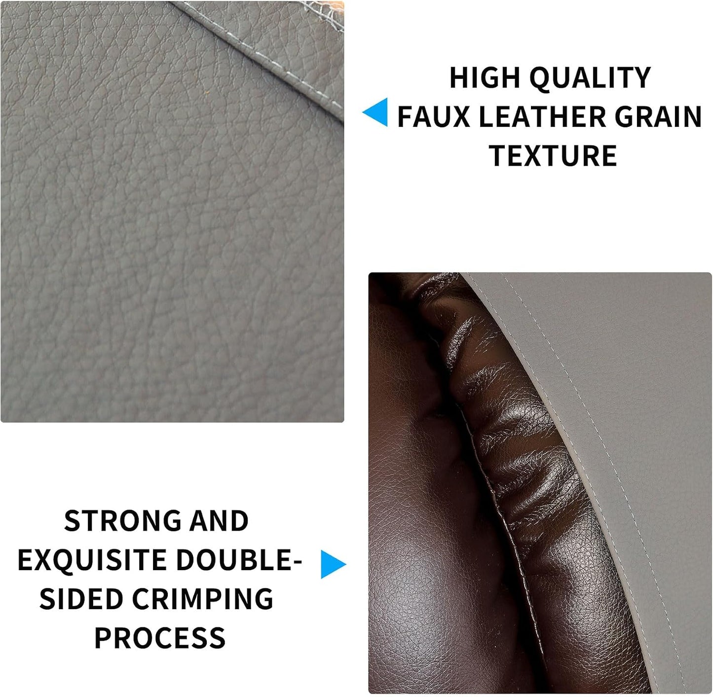 Non Slip Recliner Headrest Protector Washable Faux Leather Headrest Covers for Recliner Chair Waterproof Couch Head Rest Covers for Sofa,Furniture,Office Chair,Theater Seat