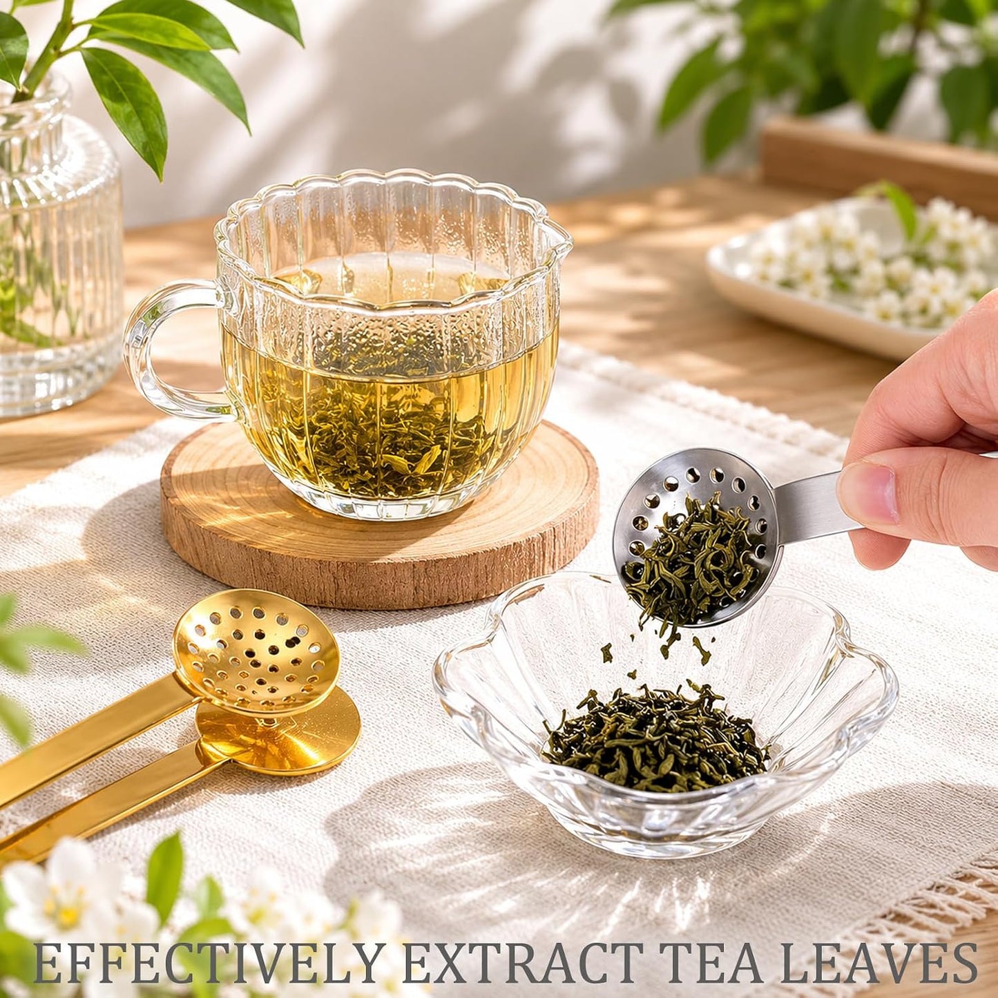 4PCS Tea Bag Squeezer Set, Essential Tea Accessories with Stainless Steel Construction, Convenient Tea Bag Strainer and Tea Tongs for Easy Brewing, Multipurpose Teabag Squeezer Tools
