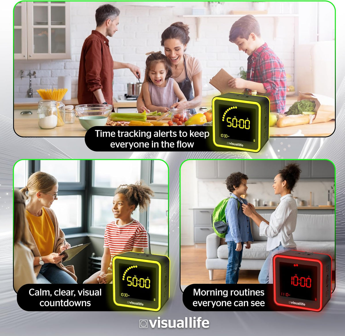 Visual Life Timer for Kids, Adults, ADHD, Autism & Dyslexia - New Timed Color Cues Anchor Focus, Track Progress & Guide Transitions - for Home, Teacher Classrooms, Homeschool, Business & Groups