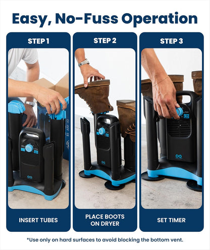 Upgraded Boot Dryer for Work Boots with Ozone Deodorizer - Fast Drying Compact Easy-to-Use Shoe Warmer Adjustable Tube Design - Fast Drying Shoes Dryers for Sneakers & Gloves, Ski Gears (2 Pair)