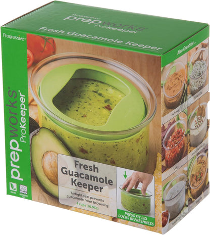ProKeeper Fresh Guacamole Storage Container with Airtight Lid, 4-Cup, Green | Airtight Seal Prevents Browning, Holds 4 to 5 Avocados Worth of Guac, BPA-Free and Dishwasher Safe