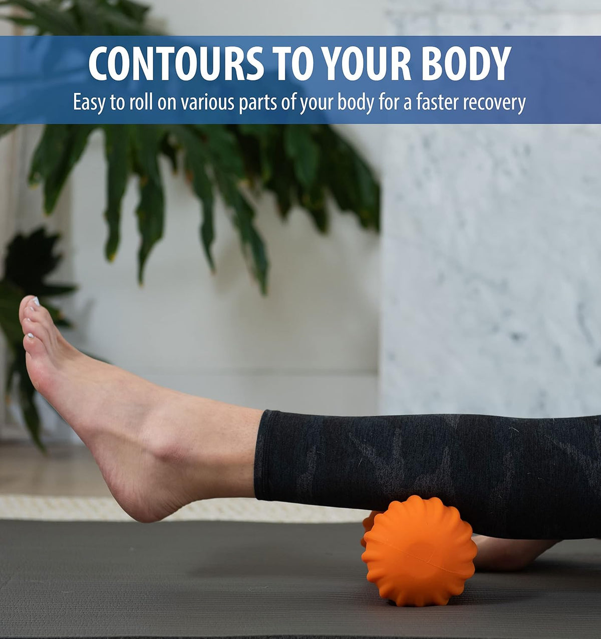 Zyllion ZMA-30 Vibrating Peanut Massage Ball Roller for Pain Relief, Orange
