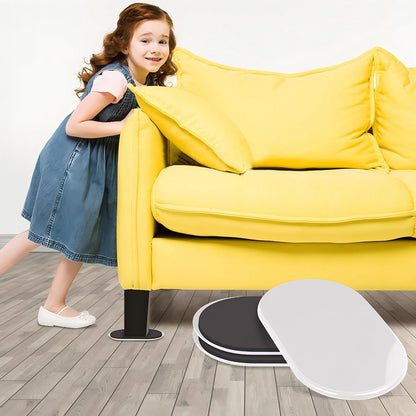 Reusable Large Furniture Movers Sliders for Carpet and Hardwood Floors-8 Pack 9-1/2" Oval Moving Pads Protector for Heavy Duty Sofa Bed Table Desk,Quickly and Easily Move Any Item, Beige