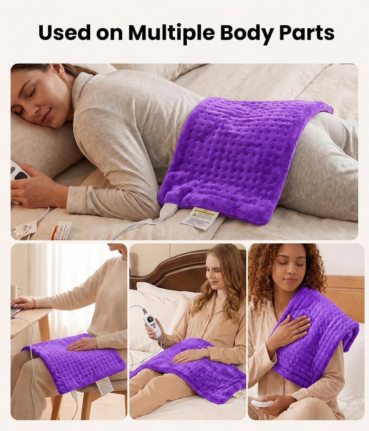 Electric Heating Pad for Back, Cramps, Shoulder, Moist & Dry Heat, 12"x24"