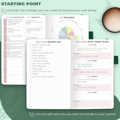 Clever Fox Self-Care Journal for Women, Daily Planner 5.8x8.3 Aquamarine | 3-month mental health journal, habit tracker, wellness journaling supplies for women & teen girls, gratitude & mood log
