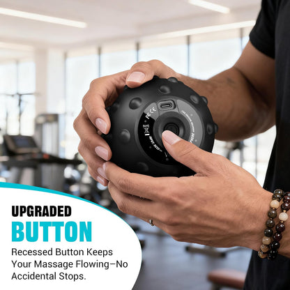 Vibrating Massage Ball for Muscle Recovery with SphereStrap – Target Hard-to-Reach Areas, Hands-Free Back Massage. 4 Speeds High Intensity Trigger Point Massage Ball.