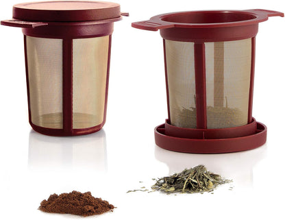 Finum Reusable Stainless Steel Coffee and Tea Infusing Mesh Brewing Basket, Large, Black