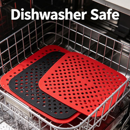 Air Fryer Silicone Liners,2 Pack 8.5 Inch Reusable Food-Grade Silicone Mat, Non-stick Heat Resistant Air Fryer Accessories