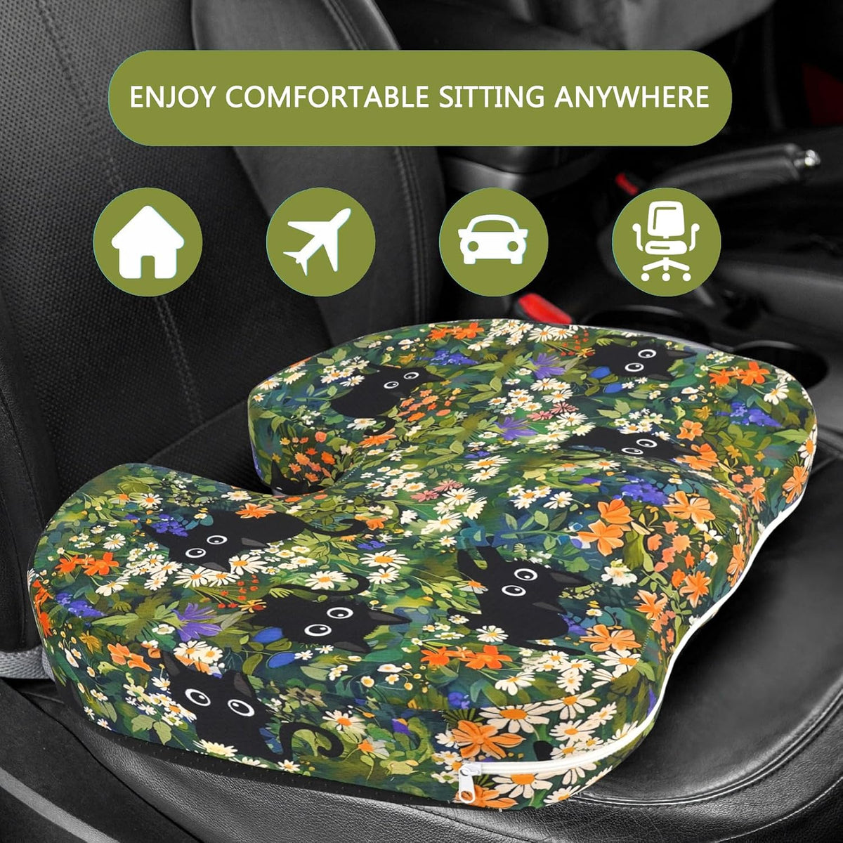 Tailbone Pain Relief Cushion, Memory Foam Seat Cushion for Coccyx Sciatica Pain Pressure Relief Office Desk Chair