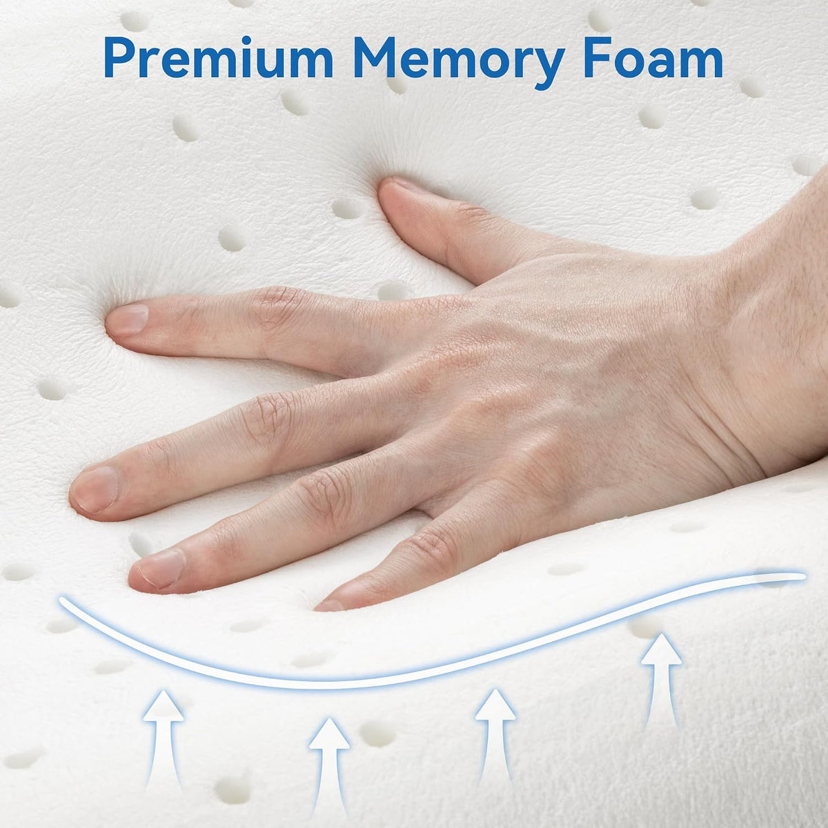 AM AEROMAX Contour Memory Foam Cervical Pillow for Neck Pain Relief, White
