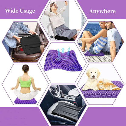 Gel Seat Cushion for Long Sitting, Double Thick Office Wheelchair Cushions