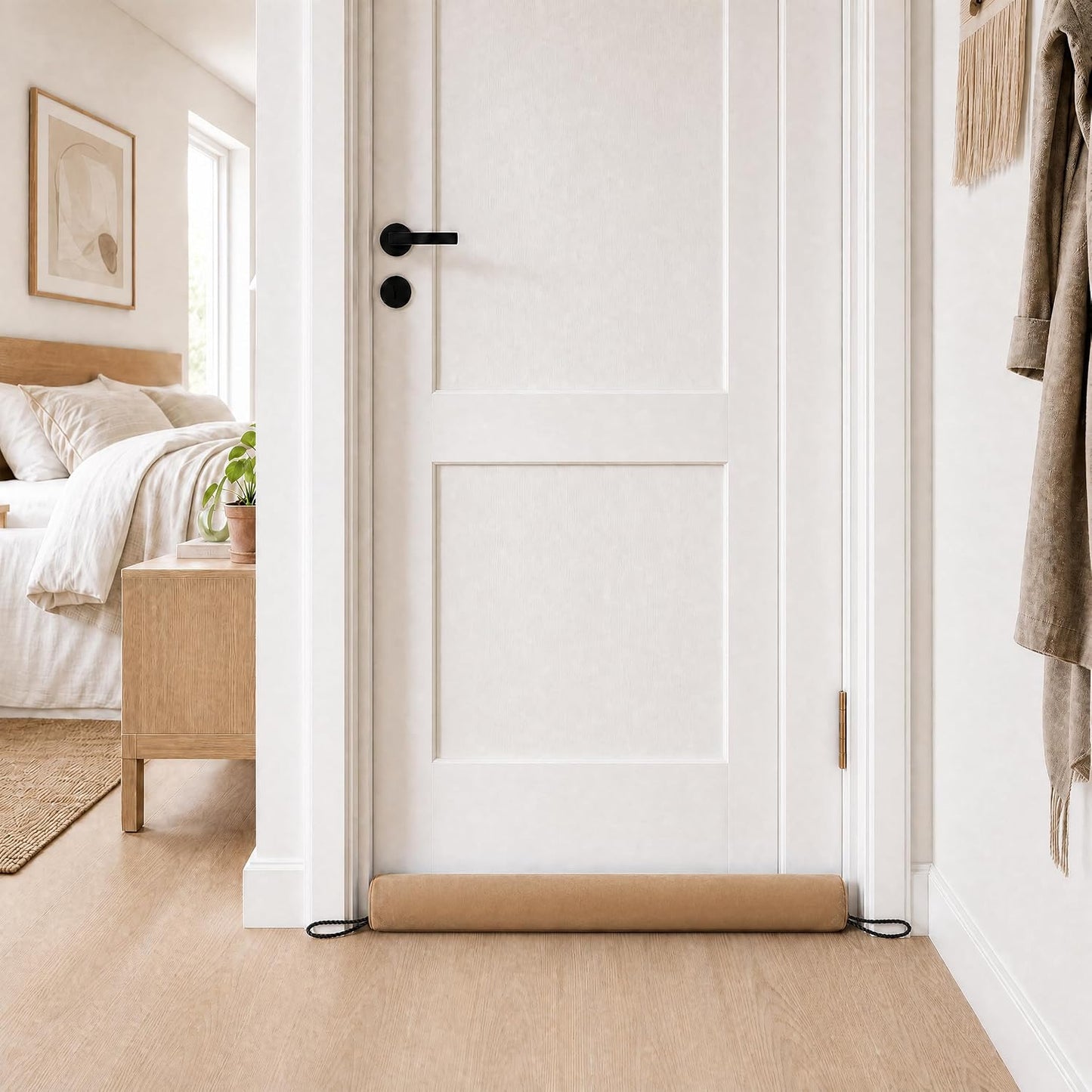 Door Draft Stopper, Removable Washable Cover, 38", Gray | Weighted Gap Filler, Blocks Hot and Cold Air, All-Season Seal, Easy Install, Noise & Wind Blocker, Home Essentials