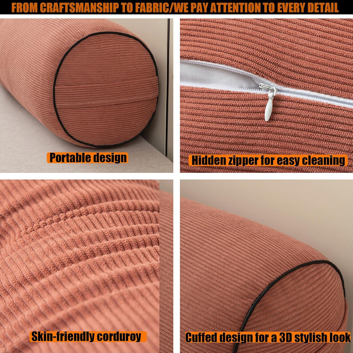 Neck Support Pillow Couch Pillows Large 24*8in for Bed, Sofas,Cars