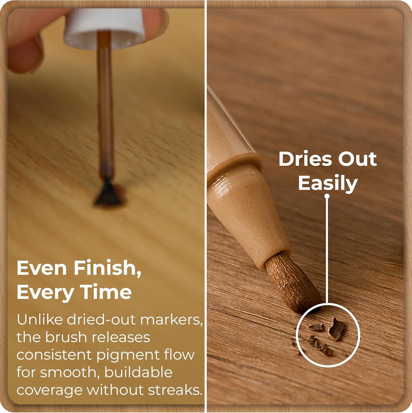 Light Brown Wood Stain Repair Kit, Brush-On Touch-Up Stain Bottles, Golden Oak, Early America, Cherry, Red Oak, Interior and Exterior Wood, 4 fl oz Total by spot.
