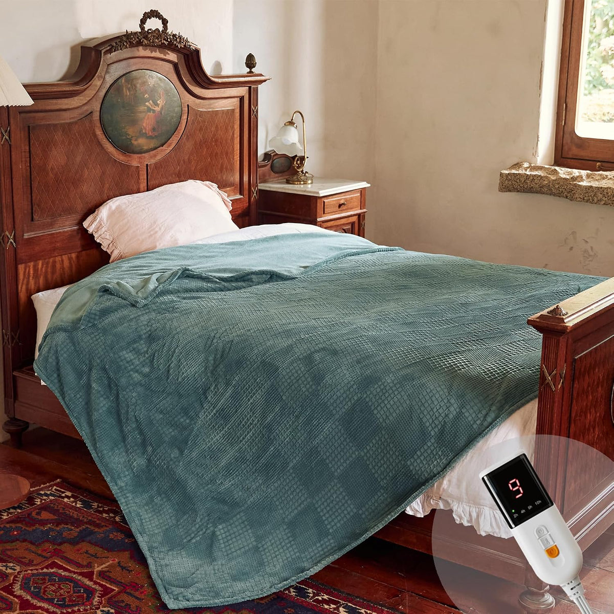 Texciting Heated Blanket 50"X60",Soft Electric Blanket,ETL Certified,Grey