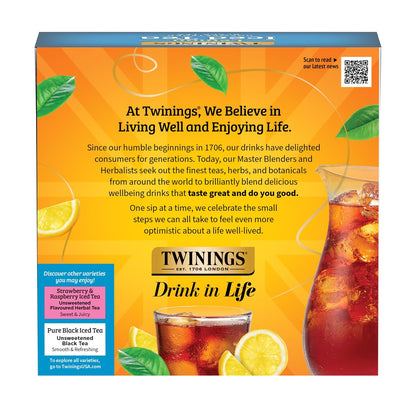 Twinings Strawberry & Raspberry Herbal Iced Tea, 72 Oversized Tea Bags, Makes 18 Pitchers or 144 Servings, Unsweetened, Naturally Caffeine-Free, (Pack of 1)