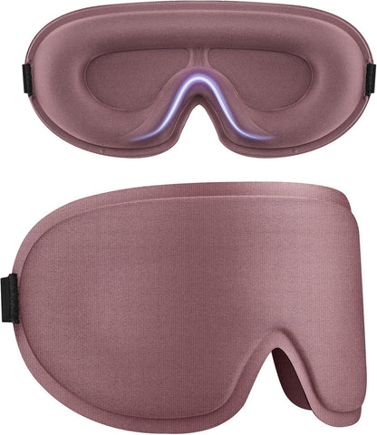 2 Pack Sleep Mask for Side Sleeper, Complete Light Blocking 3D Sleeping Eye Mask, Soft Breathable Eye Cover for Women Men, Travel, Nap, Relaxing Zero Pressure Night Blindfold (Pink+Purple)