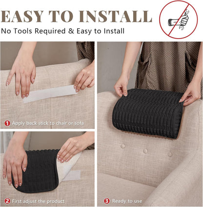 Headrest and Support Pillow,Recliner Pillow for Neck, Head, or Foot for Office or Massage Chairs, Neck Pain Relief and Cervical Support. Nonslip, Zipped Cover.(Cream, 5.5" Wx13 Lx3 H)