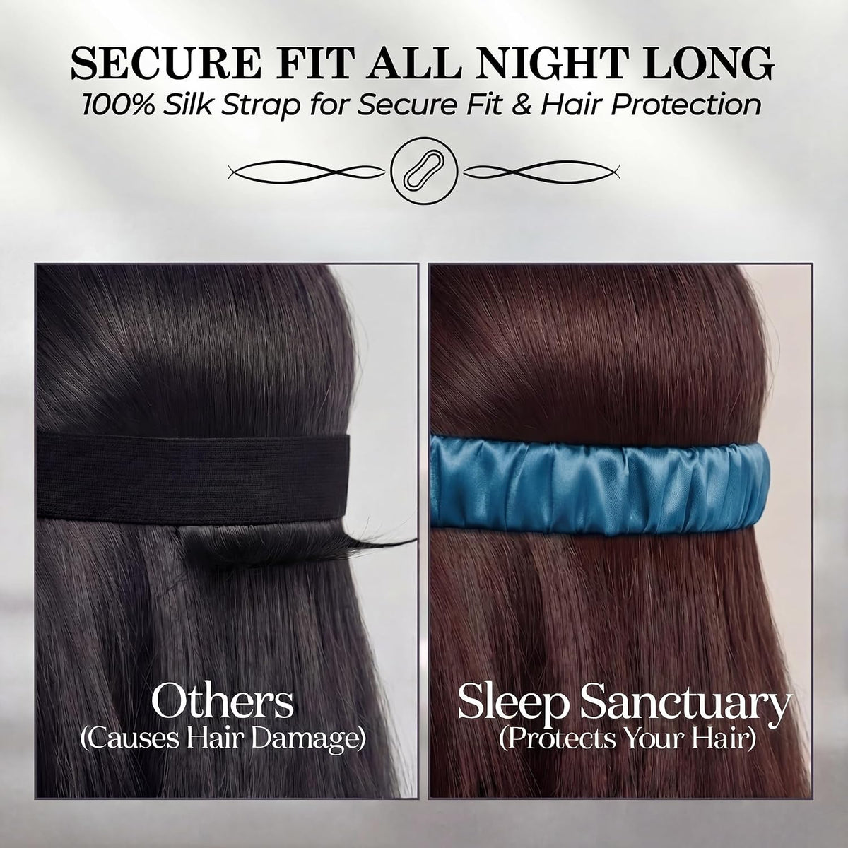 SLEEP SANCTUARY 100% Pure Mulberry Silk Sleep Mask - 22 Momme Light Blocking 3D Contour Silk Eye Mask for Sleeping - Secure Fit for Side Sleepers, Women & Men - Cloud Soft (Misty Blue)