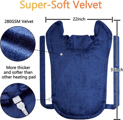 CAROMIO Massaging Heating Pad for Back Pain Relief, Neck and Shoulders