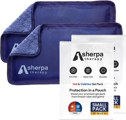 Medium Flexible Gel Ice Packs Reusable - Hot and Cold Soft Ice Packs for Injuries Reusable for Ankle, Arm, Foot, Leg, Back Pain Relief - 8" x 12" - Purple