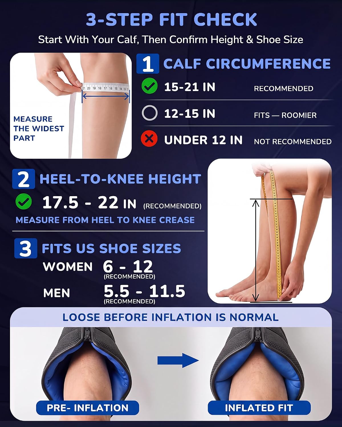 Leg Compression Massager with Heat for Circulation and Pain Relief