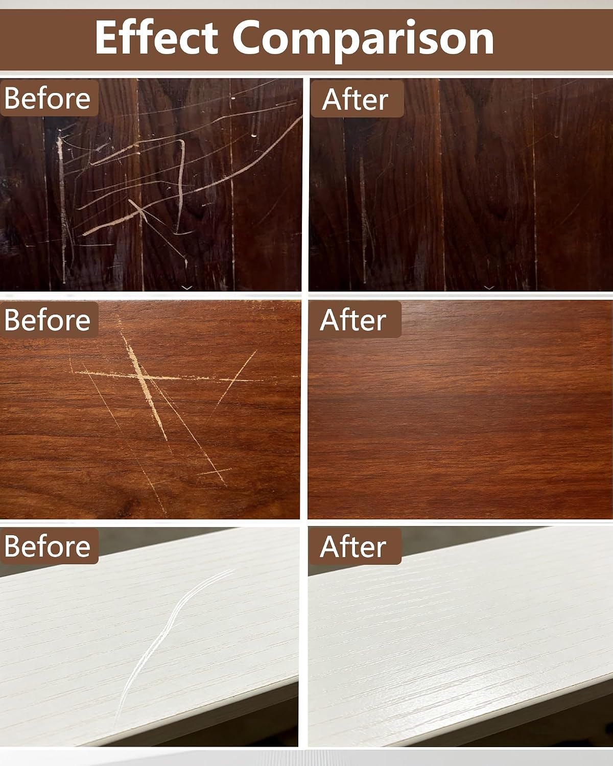 Wood Repair Kit - Scratch Repair Set of 21 - Wood Filler and Furniture Markers for Touching Up Hardwood Scratches, Holes, Cracks, Stains, Laminate Floor, Cabinets, and Tables
