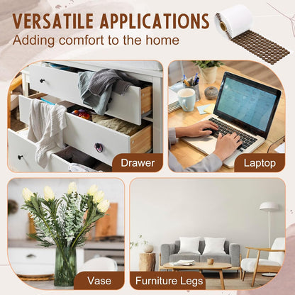 1000 Pcs 3/8" Self Adhesive Felt Furniture Pads Brown Cabinet Door Bumpers 1/8" Thick Small Felt Pads Round Furniture Feet Floor Protectors for Kitchen Chair Legs Hardwood Floors Coasters Drawers