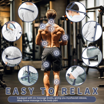 Blue Manual Massager Hook,Muscle Relax Point Tool Therapeutic,Muscle | Release Tool Release Shoulders,Neck, Upper and Lower Back Pain Manually Physical Therapy Myofascial Release Deep Pain Relief