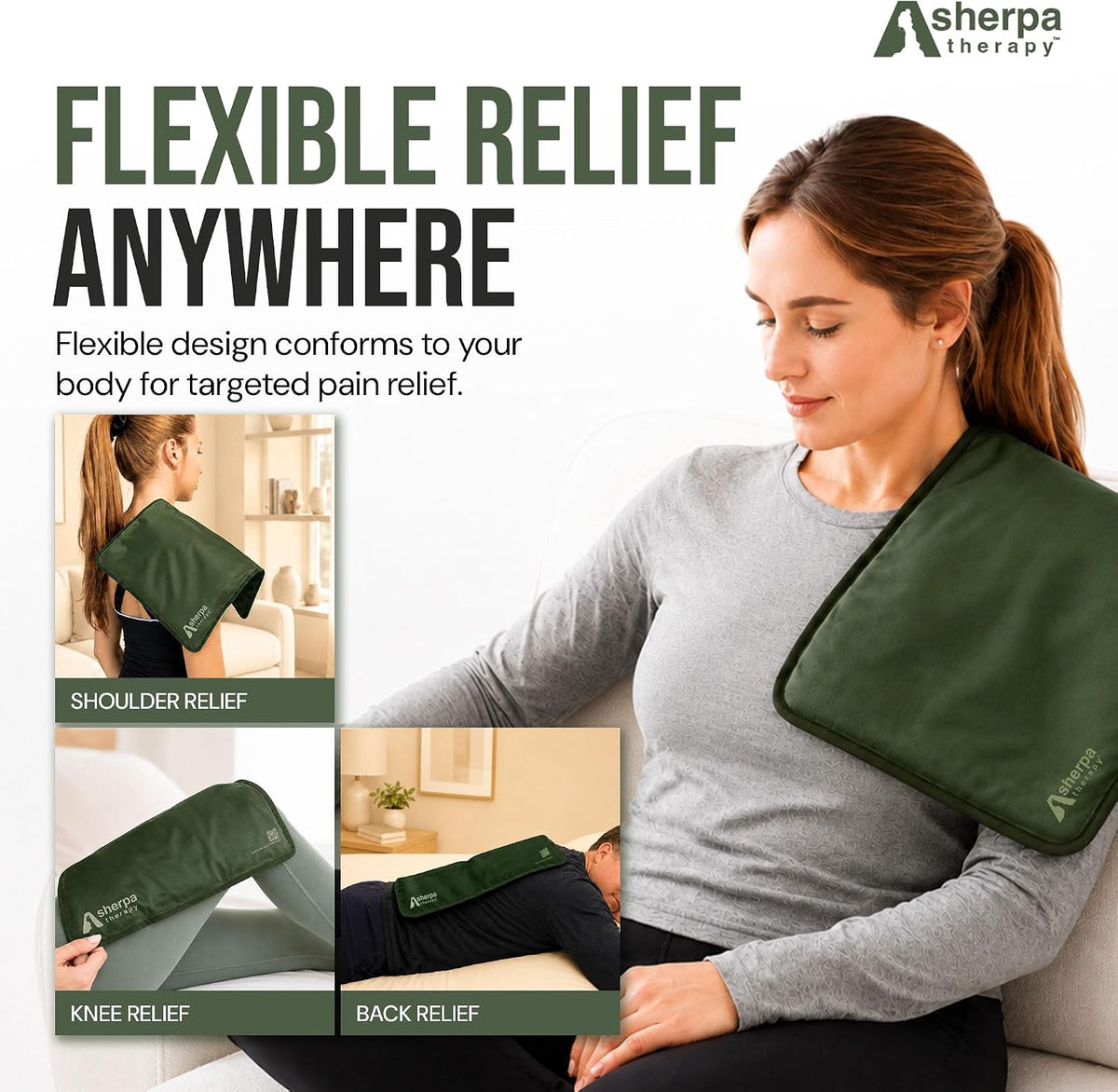 Medium Flexible Gel Ice Packs Reusable - Hot and Cold Soft Ice Packs for Injuries Reusable for Ankle, Arm, Foot, Leg, Back Pain Relief - 8" x 12" - Purple