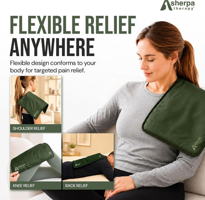 Medium Flexible Gel Ice Packs Reusable - Hot and Cold Soft Ice Packs for Injuries Reusable for Ankle, Arm, Foot, Leg, Back Pain Relief - 8" x 12" - Purple