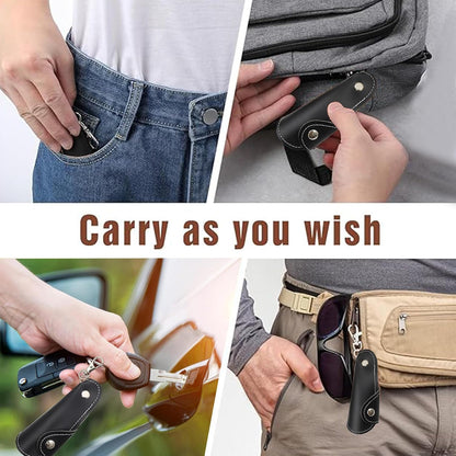 Metal Shoe Horn with Holster, 1 Pc Foldable Shoe Horn with Keychain, Travel Mini Stainless Steel Shoe Spoon