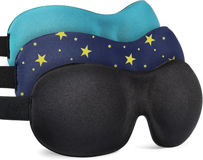 Sleep Mask SleepFun Invisible Alar Deep Orbit 3D Eye Mask Ultra Lightweight & Comfortable Sleeping Mask for Travel, Nap, Shift Works, Black & Blue