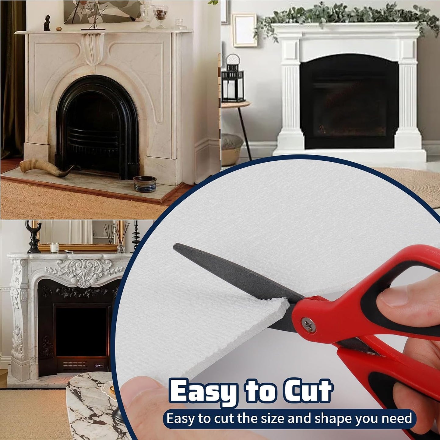 Fireplace Cover,Adjustable Size Fit Up to 39 x 55 Inch with Aluminium Foil Layer,Keep Drafts Out Stop Heat Loss,Draft Stopper Covers for Fireplace Frame Fireplace Screen