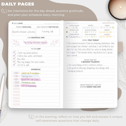 Clever Fox Self-Care Journal for Women, Daily Planner 5.8x8.3 Aquamarine | 3-month mental health journal, habit tracker, wellness journaling supplies for women & teen girls, gratitude & mood log
