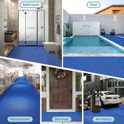 WochiTV Non Slip Drainage Mats PVC Pool Floor Mat 0.23'' Thick Outdoor Indoor Parking Space Mat for Bathroom Garage Basement Backyard Commercial Kitchen 3x16.6Ft