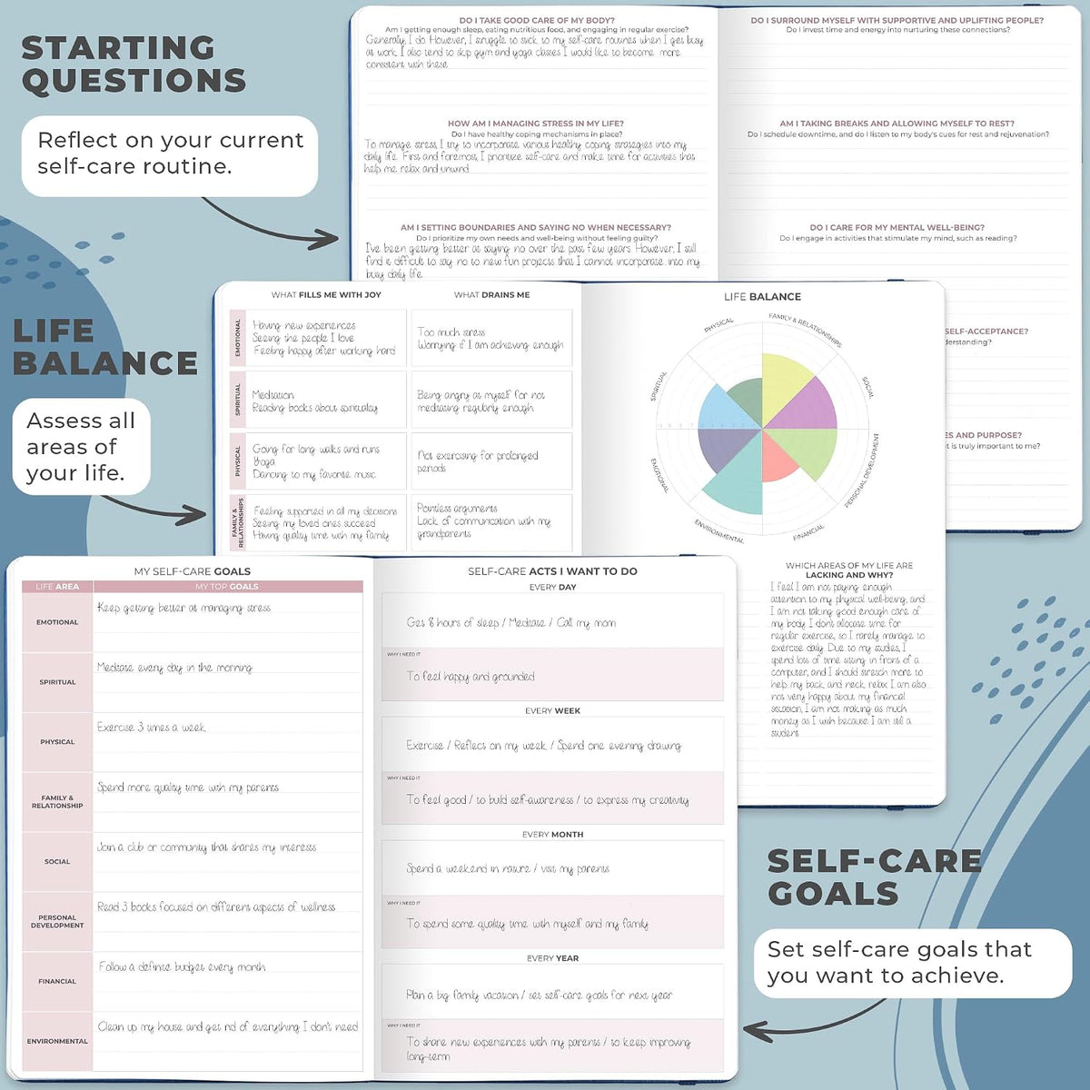 Clever Fox Self-Care Journal PRO for Women, Mental Health, Seashell
