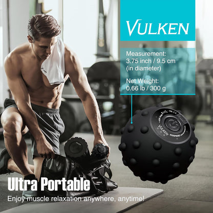 Vibrating Massage Ball for Muscle Recovery with SphereStrap – Target Hard-to-Reach Areas, Hands-Free Back Massage. 4 Speeds High Intensity Trigger Point Massage Ball.