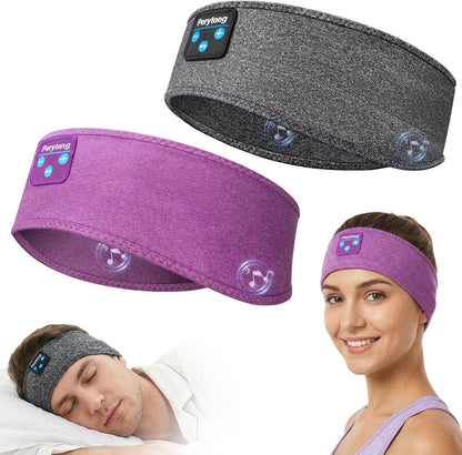 Perytong 2 Pack Sleep Headphones, Sleeping Headphones | Bluetooth Headband with Ultra-Thin HD Stereo Speaker, Wireless Headphone for Sports, Insomnia, Yoga, Air Travel, Meditation