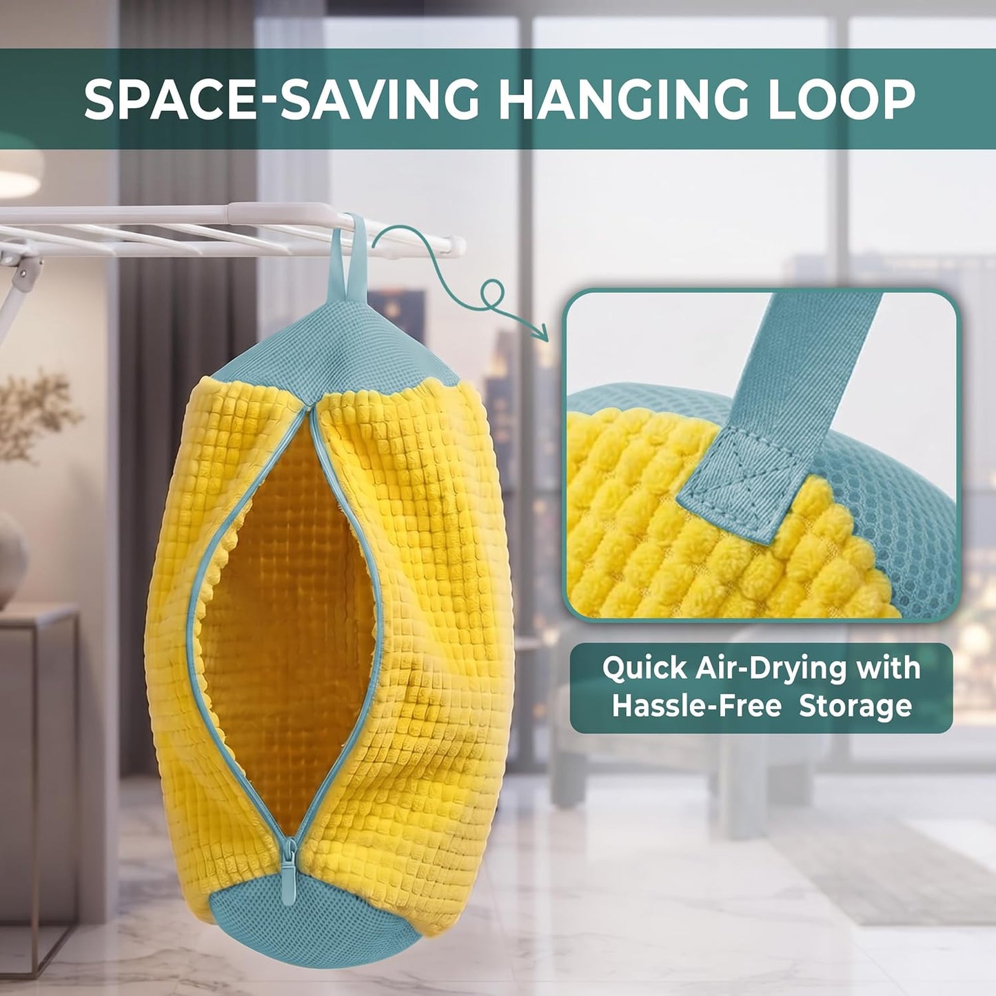 Shoe Washing Machine Bag 3PCS – Laundry Shoes Bag for Washer & Dryer | Reusable Shoe Cleaning Bag, 360° Deep Microfiber Clean,Self-Locking Zipper