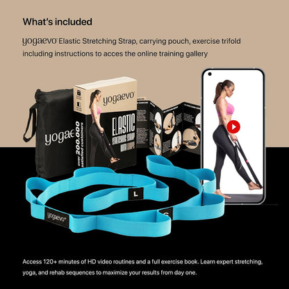 YogaEVO Elastic Stretching Strap with Loops for Physical Therapy