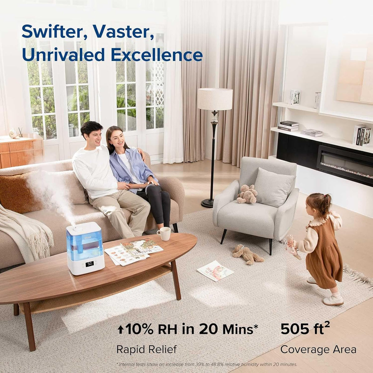 Levoit Humidifiers for Bedroom Large Room, 6L, 60H Runtime, 26dB, Smart App