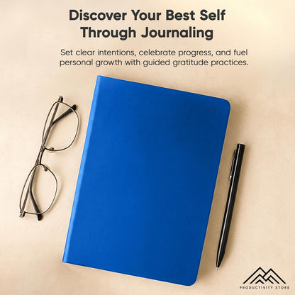 Gratitude & Self-Care Journal - Guided Mindfulness & Mental Health Journal All-in-One with Prompts for Self Discovery - Daily Journal for Men & Women (A5, Black) - PRODUCTIVITY STORE