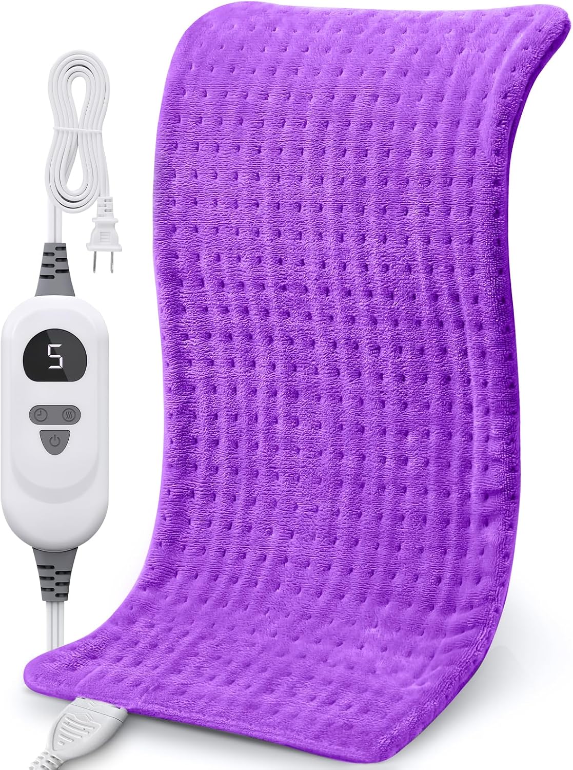 NOWWISH Heating Pad for Back, Period Cramps, Neck and Shoulder, 12x24 Inches Electric Throw with 6 Heat Settings, Timer and Auto Shut Off, Machine Washable, Birthday Gifts for Women Men, Grey