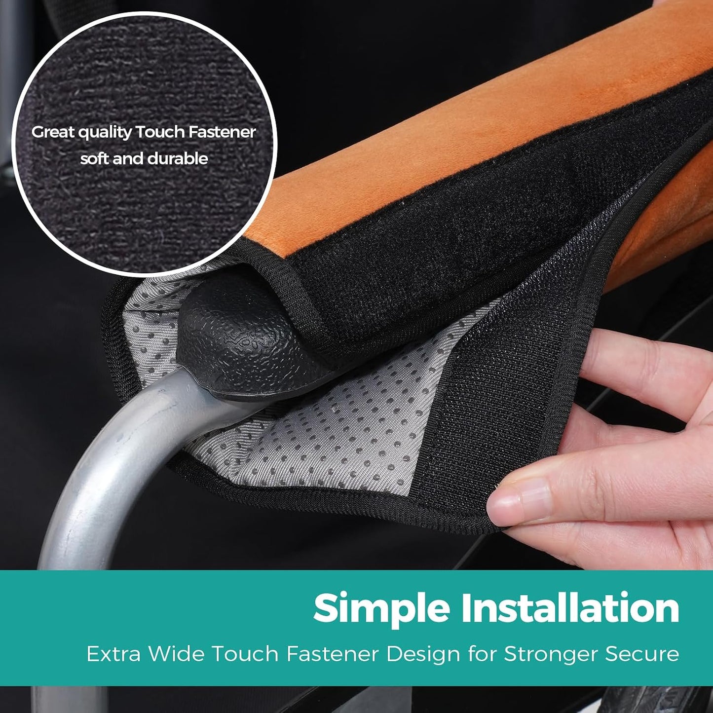 lefeke 2 Pack Wheelchair armrest Pads - Soft Velvet Foam armrest Covers for wheelchairs, Office Chairs and armchairs, etc., Effectively relieves arm Pressure and Prevents Soreness (Blue)
