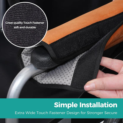 lefeke 2 Pack Wheelchair armrest Pads - Soft Velvet Foam armrest Covers for wheelchairs, Office Chairs and armchairs, etc., Effectively relieves arm Pressure and Prevents Soreness (Blue)