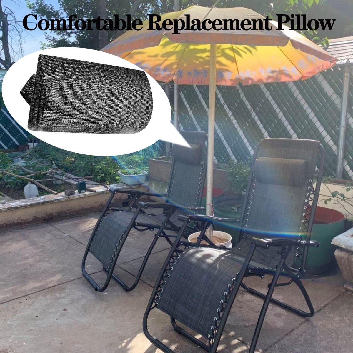 Zero Gravity Chair Set of 2 Replacement Pillow Headrest with Elastic Band, Universal Soft Removable Padded Cushion Head Pillow for Zero Gravity Lounge Chair, Folding Patio Lawn Recliner Chairs, Blue